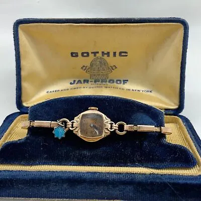 Vintage GOTHIC JAR PROOF 10k GF Mechanical Women’s Watch 18mm 6” Works • $110