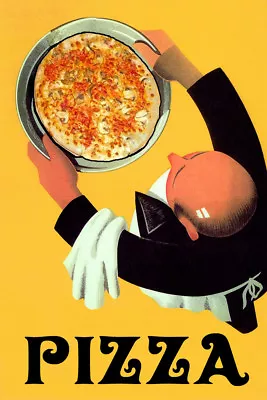 Pizza Restaurant Cheese Food Kitchen Vintage Poster Repro FREE SHIPPING • $17.90