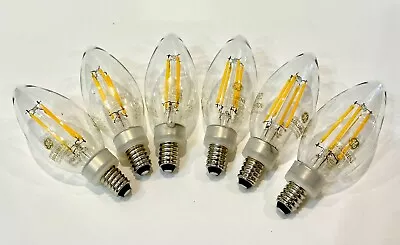 6 Pack GE Soft White LED B10C Candelabra Base Bulbs 60W EQ 5W Decorative Candle • $9