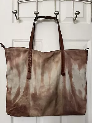 Monserat De Lucca XL Leather Shoulder Tote Bag Top Zip Double Strap • $35.95