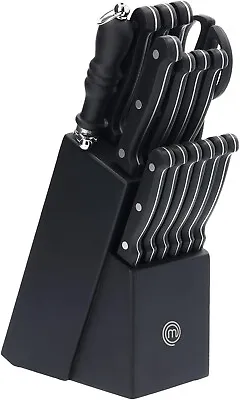 MasterChef 15-Piece Black Knife Block Set W/ Sheers And Knife Sharpener • $36.99