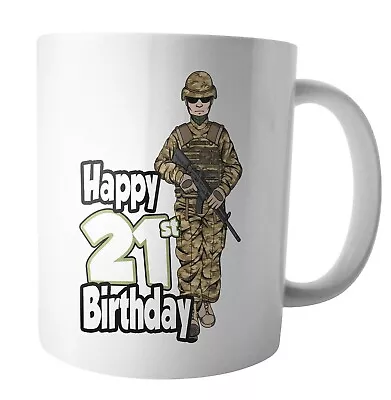 £12.95 • Buy Soldier Army Birthday Mug Gift Son Dad Husband Grandson Grandad Brother ANY AGE