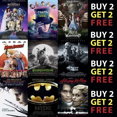 £7.25 • Buy BEST TIM BURTON CLASSIC MOVIE FILM POSTERS A4 A3 300gsm Paper/Card