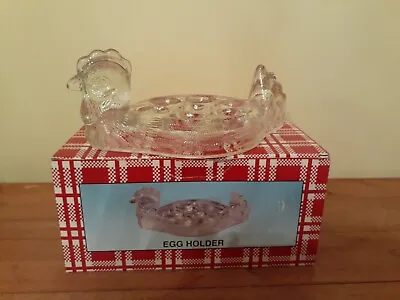 Vintage Glass Chicken Egg Holder/Caddy In Original Box - Cracker Barrel  • $20