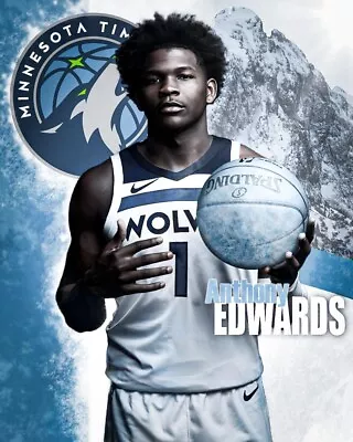 ANTHONY EDWARDS MINNESOTA TIMBERWOLVES CUSTOM 8x10 GLOSSY PHOTO • $8