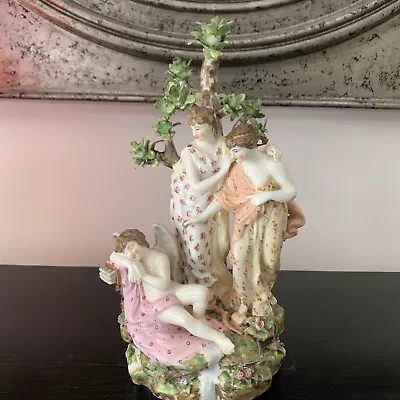Sampson Hancock Derby Figurine 'Two Virgins Awakening Cupid With Bocage • £275