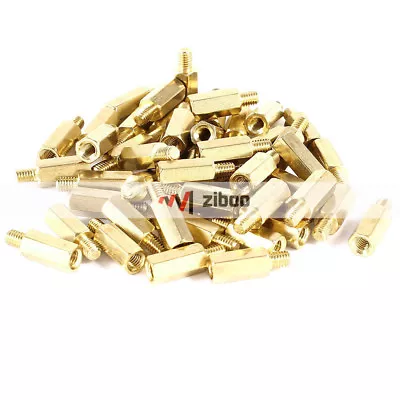 50Pcs PC PCB Motherboard Brass Standoff Hexagonal Spacer M3 10 Mm+4mm Gold Tone✦ • $8.12