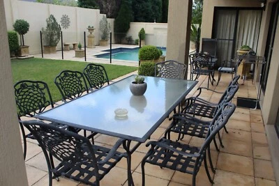 $100 • Buy Outdoor Furniture Used One Large Glass Table And 10 Chairs In Good Condition.