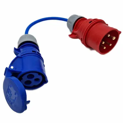 3-Phase To Single Phase 32A 5-Pin Red Plug To 230v Coupler • £92.64