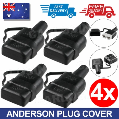 $9.45 • Buy 4x Waterproof 50A Anderson Plug Dust Cable Sheath Cover Black With Cap New