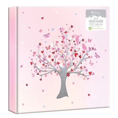 £9.99 • Buy Slip In Photo Album Memo Area Holds 200 6'' X 4'' Photos Pink Hearts Family Tree