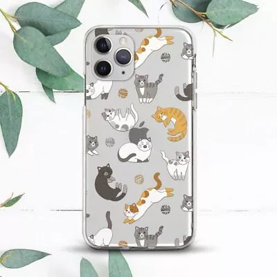 Cute Cats Animal Kitten Clear Case For IPhone 7 8 X SE 11 12 13 14 15 Pro Max XR • $13.49