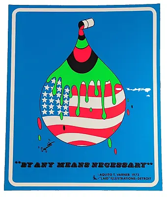 DetRetro313 #60 POSTER  BY ANY MEANS NECESSARY  1973 Aquito T. Varner DETROIT • $249