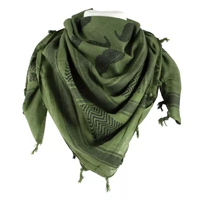 NEW Shemagh Tactical Desert Keffiyeh Head Neck Scarf Wrap GREEN / MOUSTACHE • $12.95