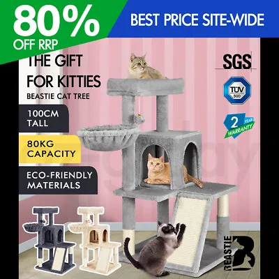 $64.95 • Buy BEASTIE Cat Tree Scratching Post Scratcher Tower Condo House Furniture 100 Cm