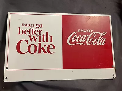 Vintage Original Coca Cola Rack Topper Things Go Better With Coke Two Sided • $124.50