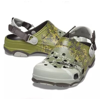 Crocs All-Terrain Summit Graphic Clog Green/Espresso/Camo Size Mens 10/Womens 12 • $44.95