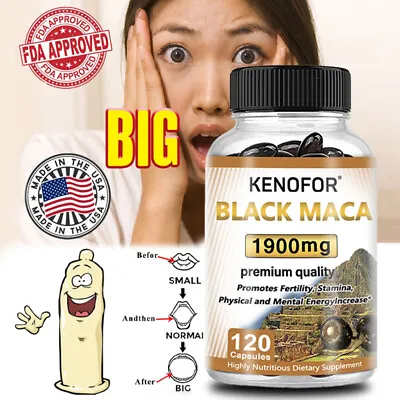 Black Maca - 120 Capsules Supports Reproductive Health And Natural Energy • $7.66