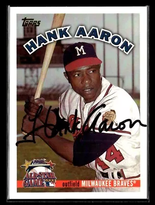 Hank Aaron 2000 All-Star FanFest Tribute #1 Milwaukee Braves - AUTO / Signed • $65.99