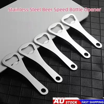 Stainless Steel Beer Speed Bottle Opener Flat Bar Blade Opener Cap Remover Tool • $11.41