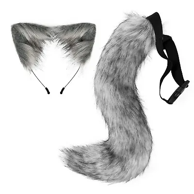 US Adult Plush Fox Tail Stage Performance Faux Fur Cat Ears Sexy Animal Cosplay • $5.51