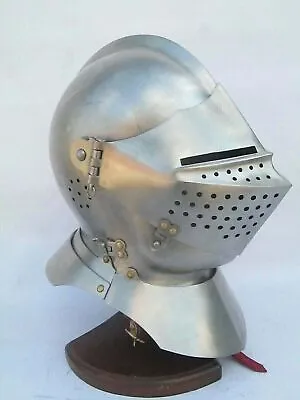 Custom SCA HNB 18 Gauge Steel Medieval Combat Armet Helmet IM For Halloween Gift • £153.57