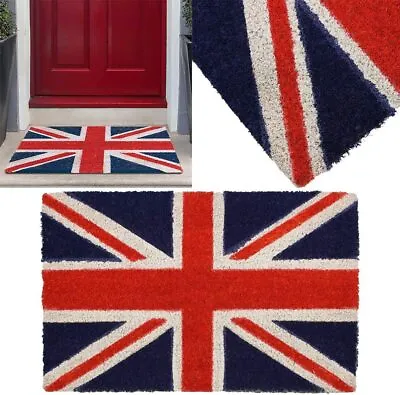 Union Jack Flag Coir Doormats Latex Backed Entrance Mat Home Floor Rug 40x70cm • £12.98