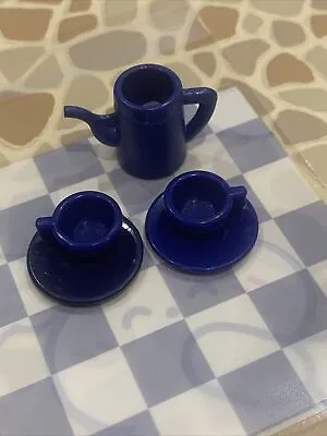 SYLVANIAN FAMILIES GYPSY CARAVAN Spares   Navy Royal Blue Dinner Set Mug Teapot • £3.99