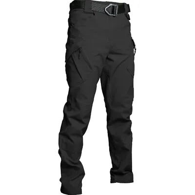 Men's Flex Tactical Pants Lightweight Hiking Casual Cargo Pants Multi Pockets • $17.99