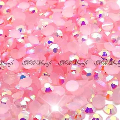 Rose Pink AB 1000pcs Rhinestone Beads Flat Back Nail Art Craft Gems • £1.79