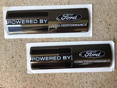 Black Chrome Powered By Ford Performance 2 Emblem Set - Mustang Cobra Shelby Svt • $129.99