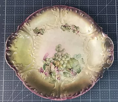 Franz Anton Mehlem Bonn Germany Vintage Grapes Leaves Scroll Serving Plate • $12