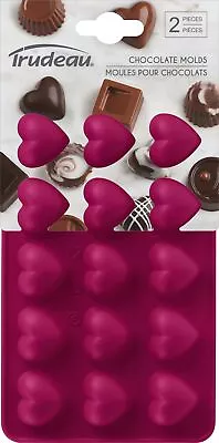 Trudeau Silicone Chocolate Mold 2/Pkg-Heart • $13.43