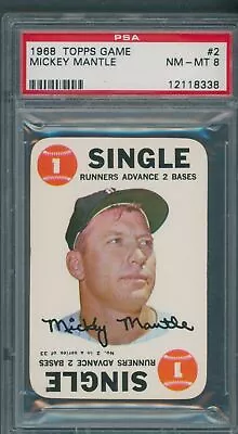 1968 Topps Game #2 Mickey Mantle PSA NM-MT 8 *8338 • $399