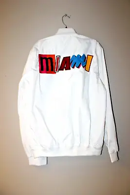 New NBA Miami Heat City Edition Embroidery Zip Up Nylon Jacket Men's XL • $69.99