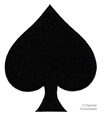 BLACK SPADE Iron-on Embroidered PATCH PLAYING CARD SUIT APPLIQUE GAMBLING POKER • $4.99