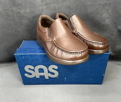 SAS Loafer Brown Leather Tripad Comfort Soft Step Men Size 9 WW Made In USA NEW • $99.99