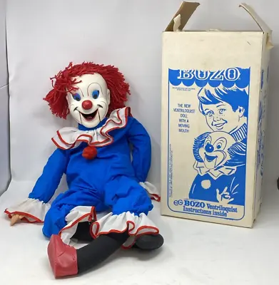 BOZO Clown Ventriloquist Doll Eegee Larry Harmon Goldberger Doll Dummy CREEPY • $100