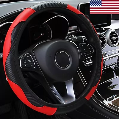 Universal Leather Car Steering Wheel Cover Breathable Anti-slip Car Accessories • $7.99