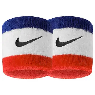 Nike Swoosh Sports Wristbands Cotton Nylon  Red / White / Blue • $20