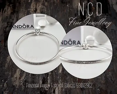 NC Designs Genuine Pandora Sterling Silver Family Forever Bangle 590729CZ 20cm • $49