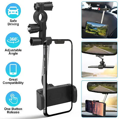 360° Car Rear View Mirror Mount Holder Stand Cradle Universal For Cell Phone GPS • $7.48