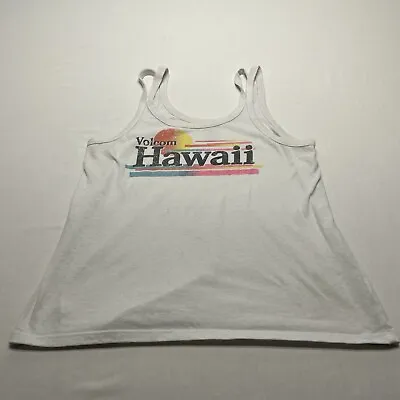 Volcom Hawaii Tank Top Shirt Women's Size Medium White - Free Shipping • $10