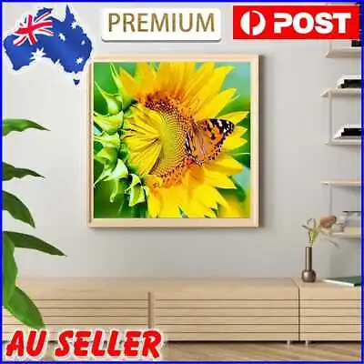 $12.69 • Buy Sunflower Butterfly 5D DIY Diamond Painting Kits Full Square Drill Wall Decor