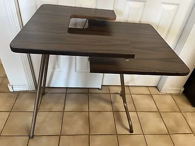 Vintage Wood Sewing Table With Folding Metal Legs SIRCO MFG. INC • $119.99