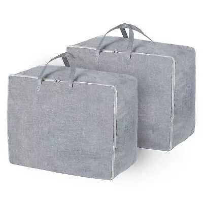 LIVIVO Set Of 2 Deluxe Clothes Storage Bag Large Fabric Strong Laundry Boxes • £19.94