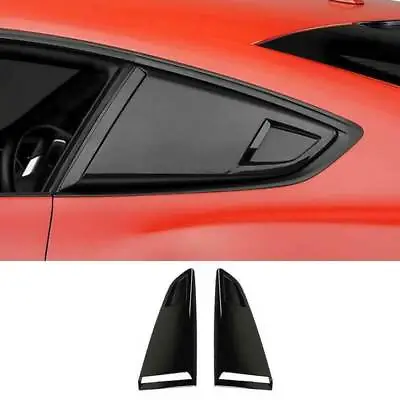 $66.41 • Buy For Ford Mustang 2015-22 Gloss Black Side Vent Window Scoop Louver Cover Decor
