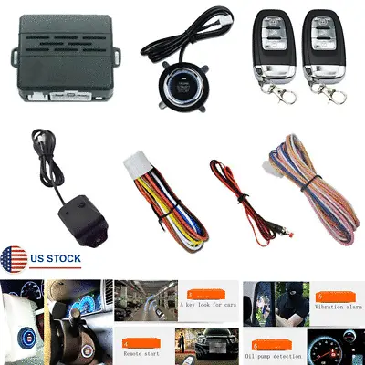 Car SUV One Key Remote Start System Ignition Engine Start Button Vibration Alarm • $35.09