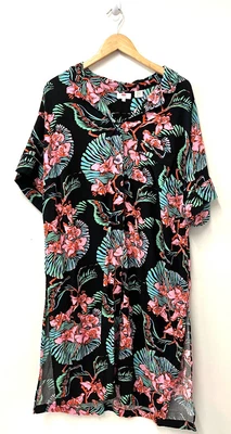 £7.99 • Buy Ladies LEVI'S Plus Size Floral Shirt Dress Size Slit Size UK 2XL 18/20 CG E18