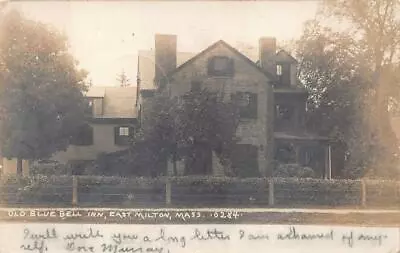 Rppc Old Blue Bell Inn East Milton Massachusetts Real Photo Postcard 1906 • $14.95